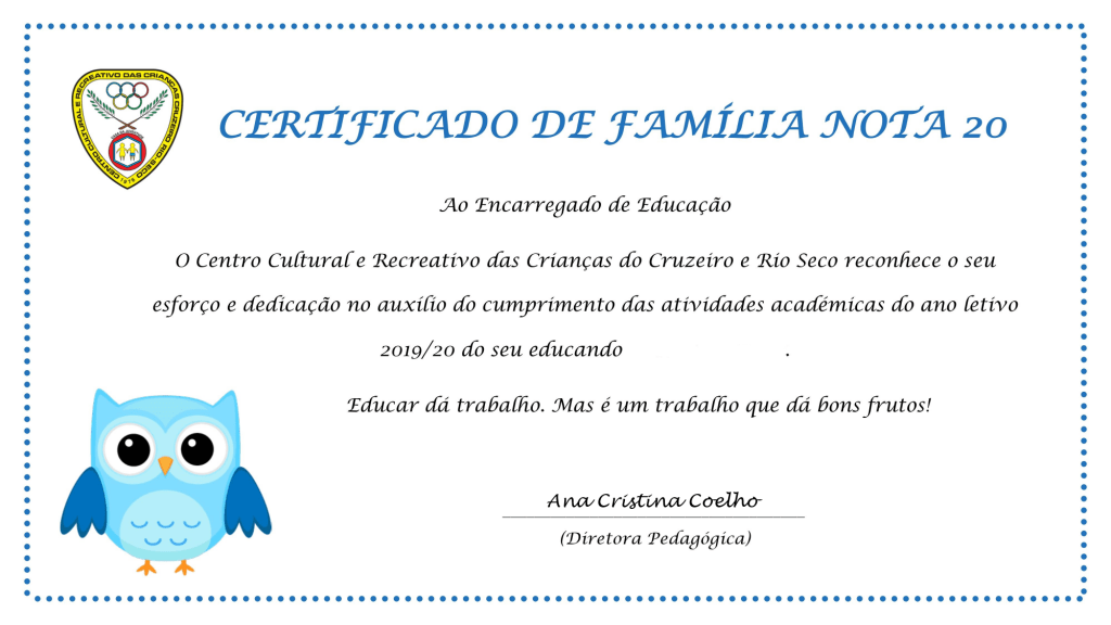 Certificado de Família 2019/2020